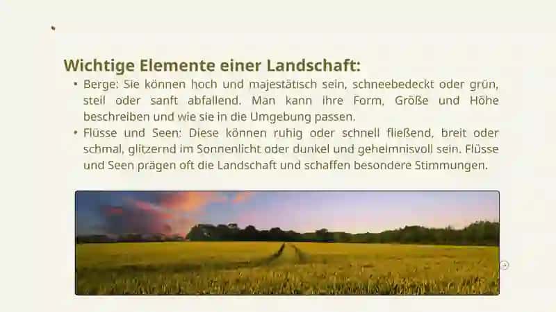 Eine Landschaft beschreiben 3