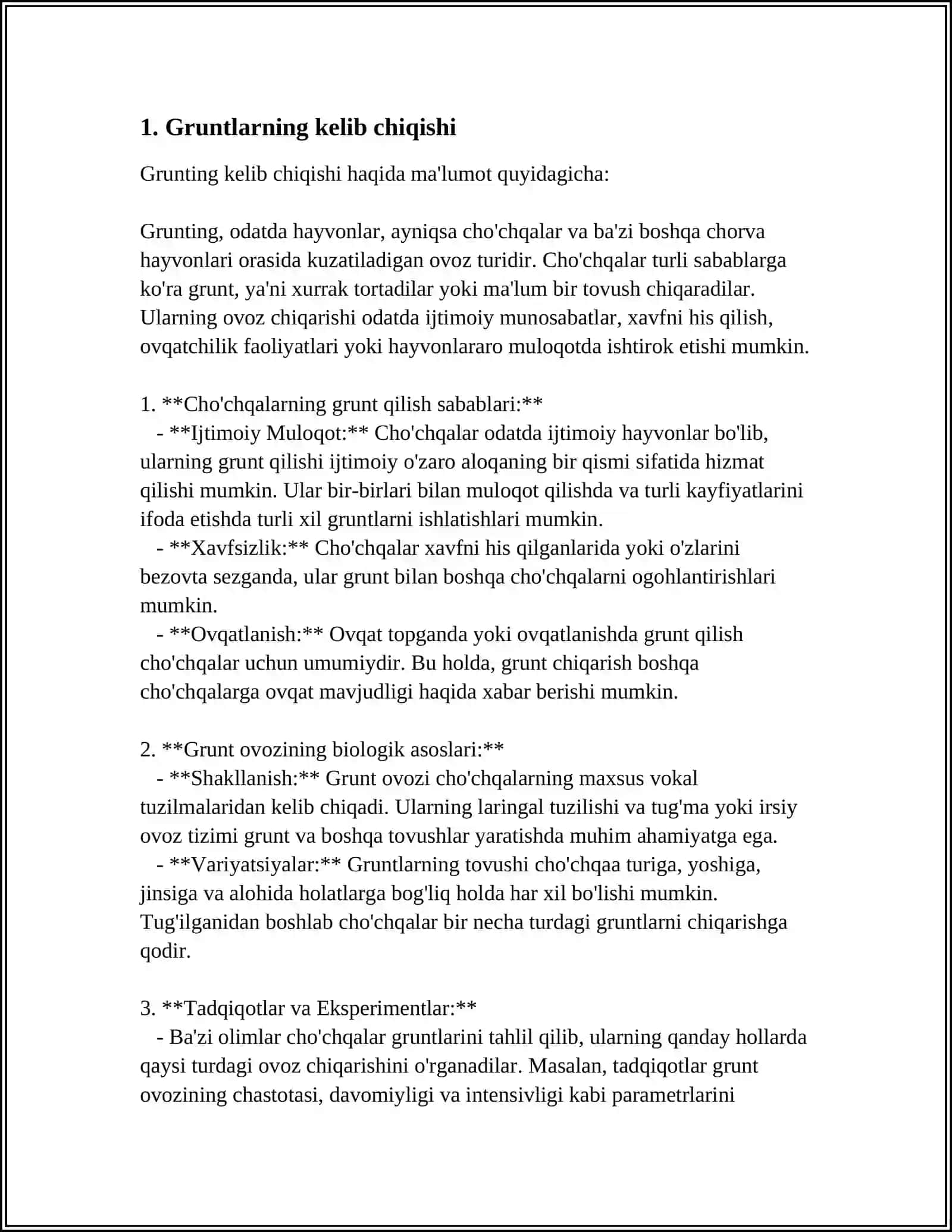 MUSTAQIL ISH Mavzu: MAYDA ZARRALARDAN TASHKIL TOPGAN GRUNTLATNI PAYDO BOʻLISHI VA ULARNI TARKIBI 3