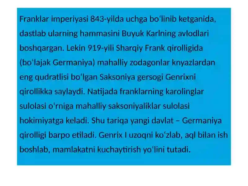 Muqaddas Rim imperiyasi haqida slayd 3