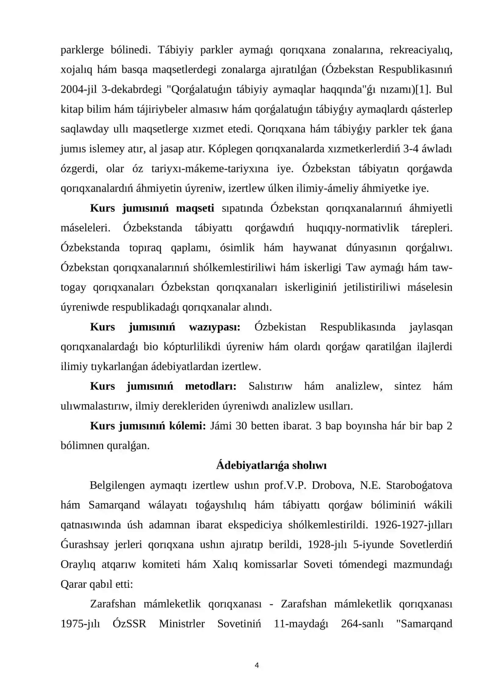 ÓZBEKISTAN RESPUBLIKASI QORIQXANALARI HÁM OLARDIŃ ÁHMIYETI 3