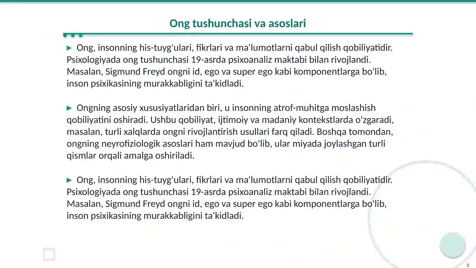 Ong va ongsizlik 3