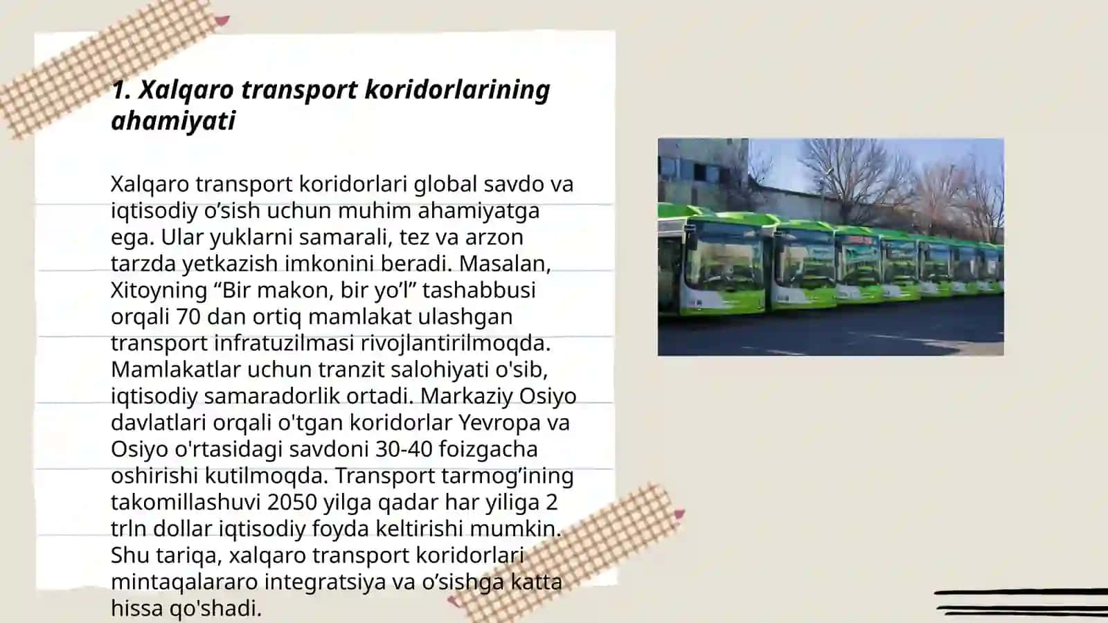 Xalqaro transport koridorlarini va rivojlanishi 3
