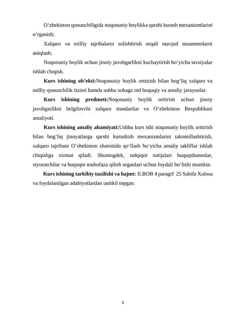 NOQONUNIY BOYLIK UCHUN JINOIY JAVOBGARLIK:XALQARO STANDARTLAR 3