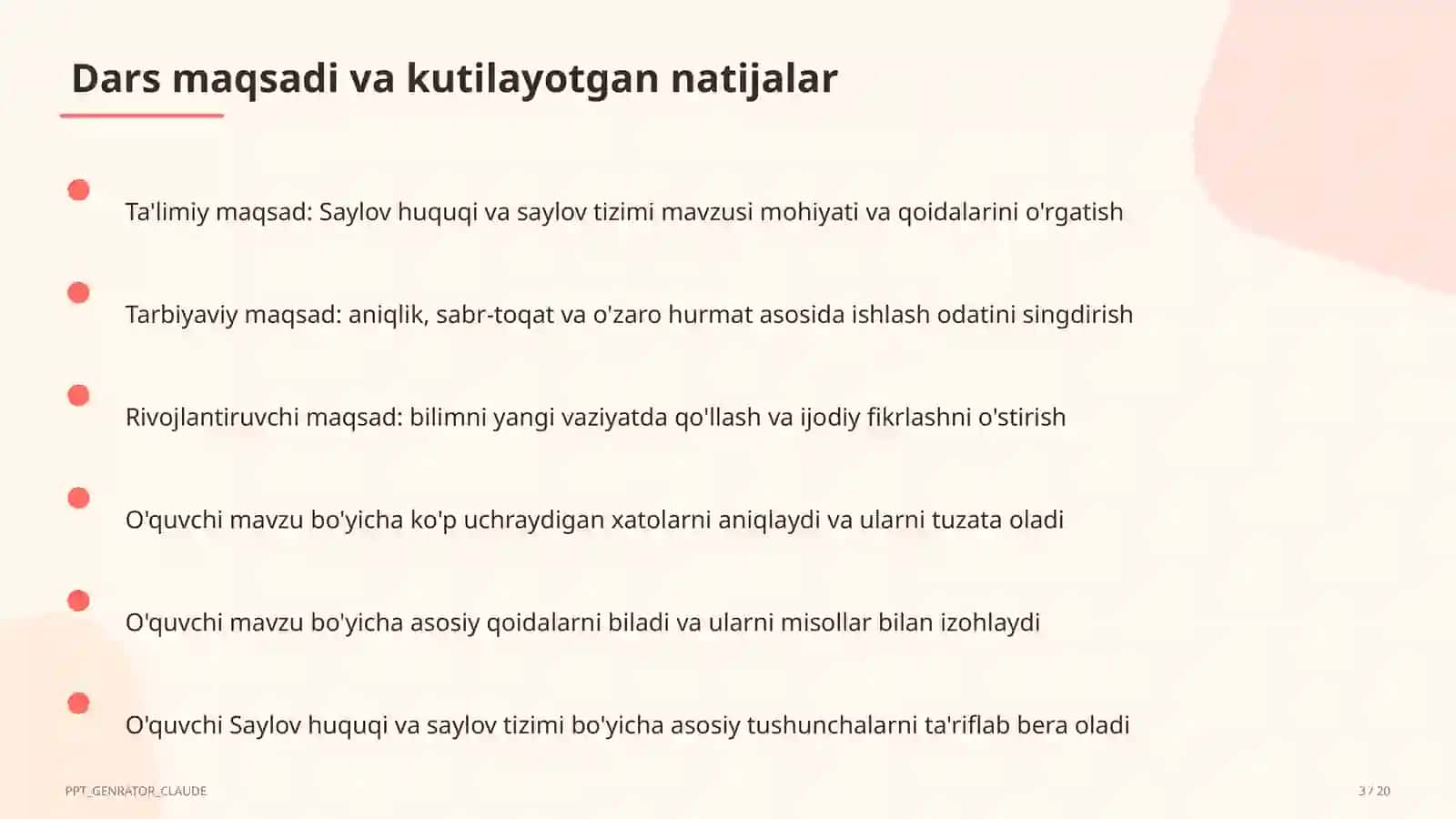 Saylov huquqi va saylov tizimi (10-sinf) 3