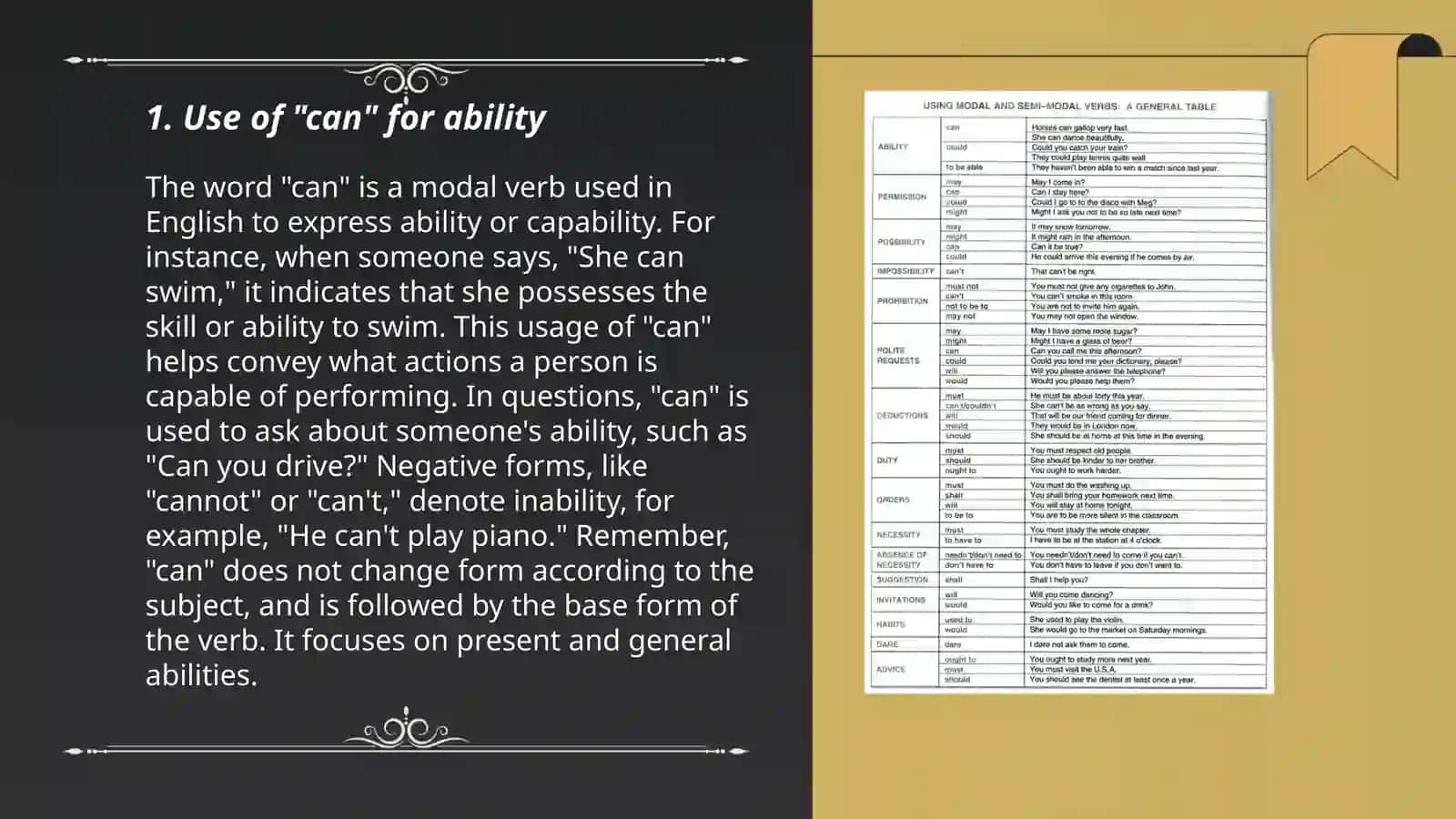 Can, could and to be able to modal verbs 3