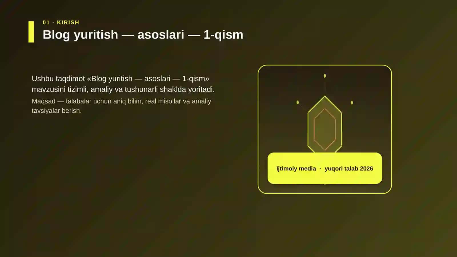 Blog yuritish — asoslari — 1-qism 3
