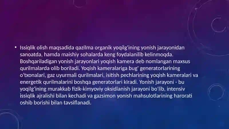 Soliyev saydulloni gies dayoqilg’i yoqishvasuv tayyorlash fanidan tayyorlagan taqdimotloyi hasi 3