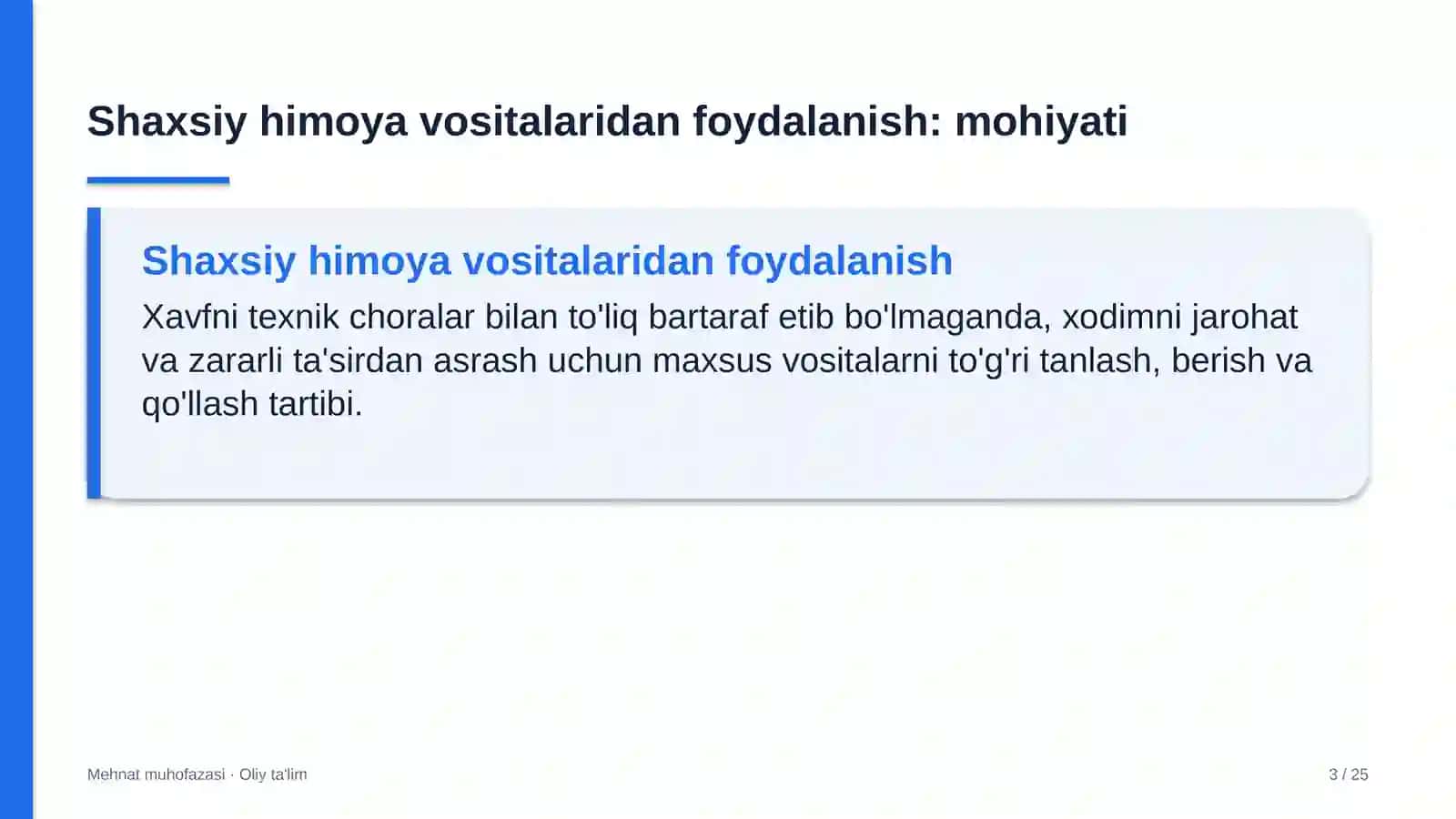 echkichilikda shaxsiy himoya vositalaridan foydalanish 6222 3