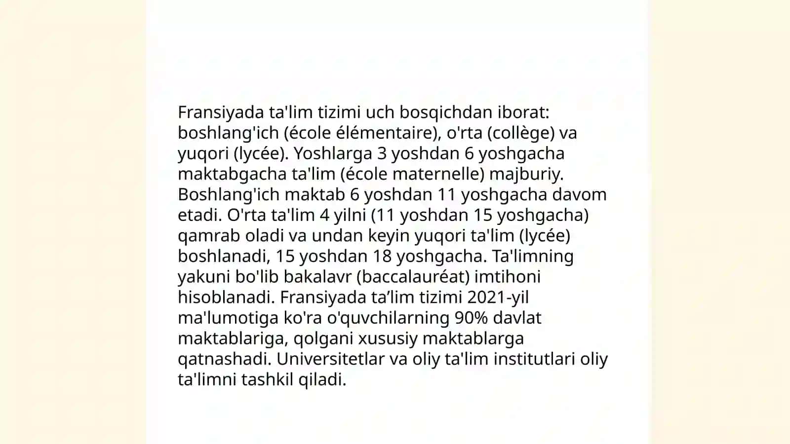 Fransiyada ta'lim tizimi "dual bosqichi"xususiyatlari 3
