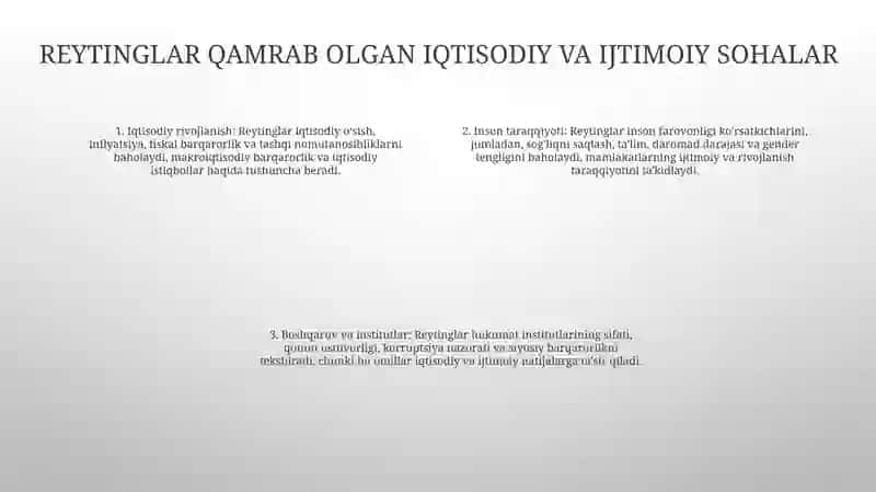 Iqtisodiy Va Ijtimoiy Sohadagi Ustuvor Xalqaro Reytinglar 3
