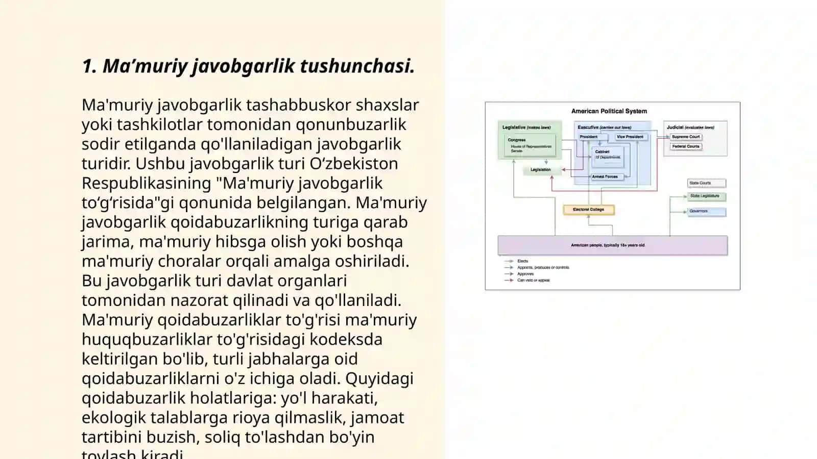 Maʼmuriy javobgarlikni qoʻllash asoslari 3