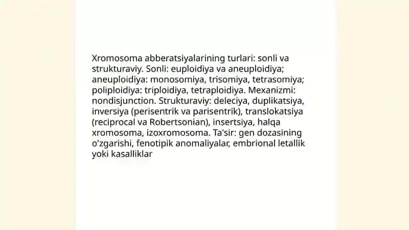 Xromosoma abberatsiyalari yoki qayta tuzilishlari 3