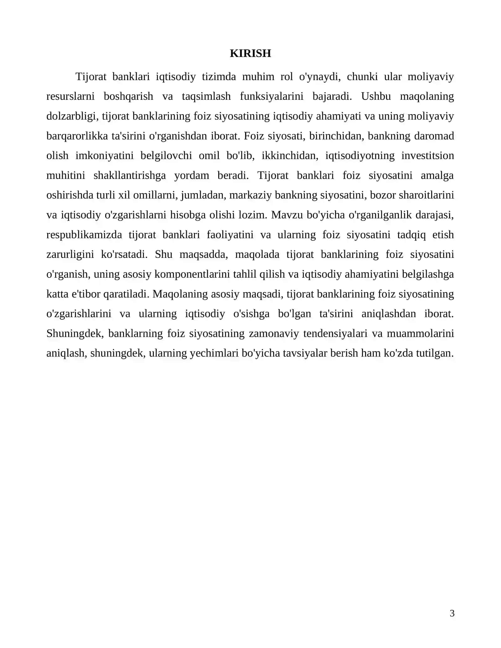 Foiz siyosati va uning iqtisodiy ahamiyati 3