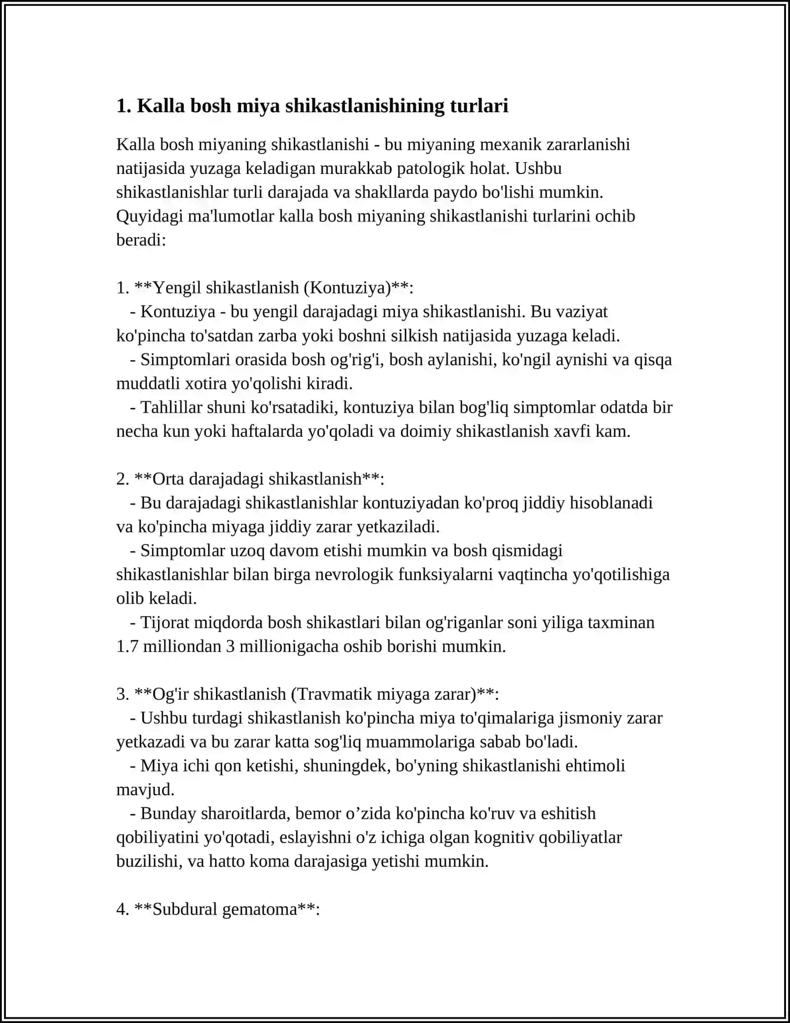 KALLA BOSH MIYA UMURTQA VA ORQA MIYANI JANGOVOR SHIKASTLARI 3