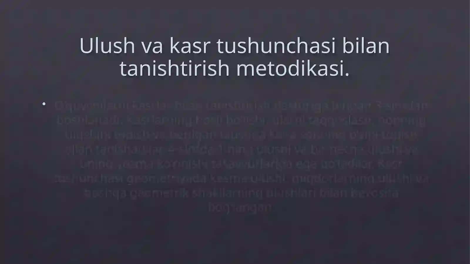 Kasr tushunchasi bilan tanishish metodikasi 3