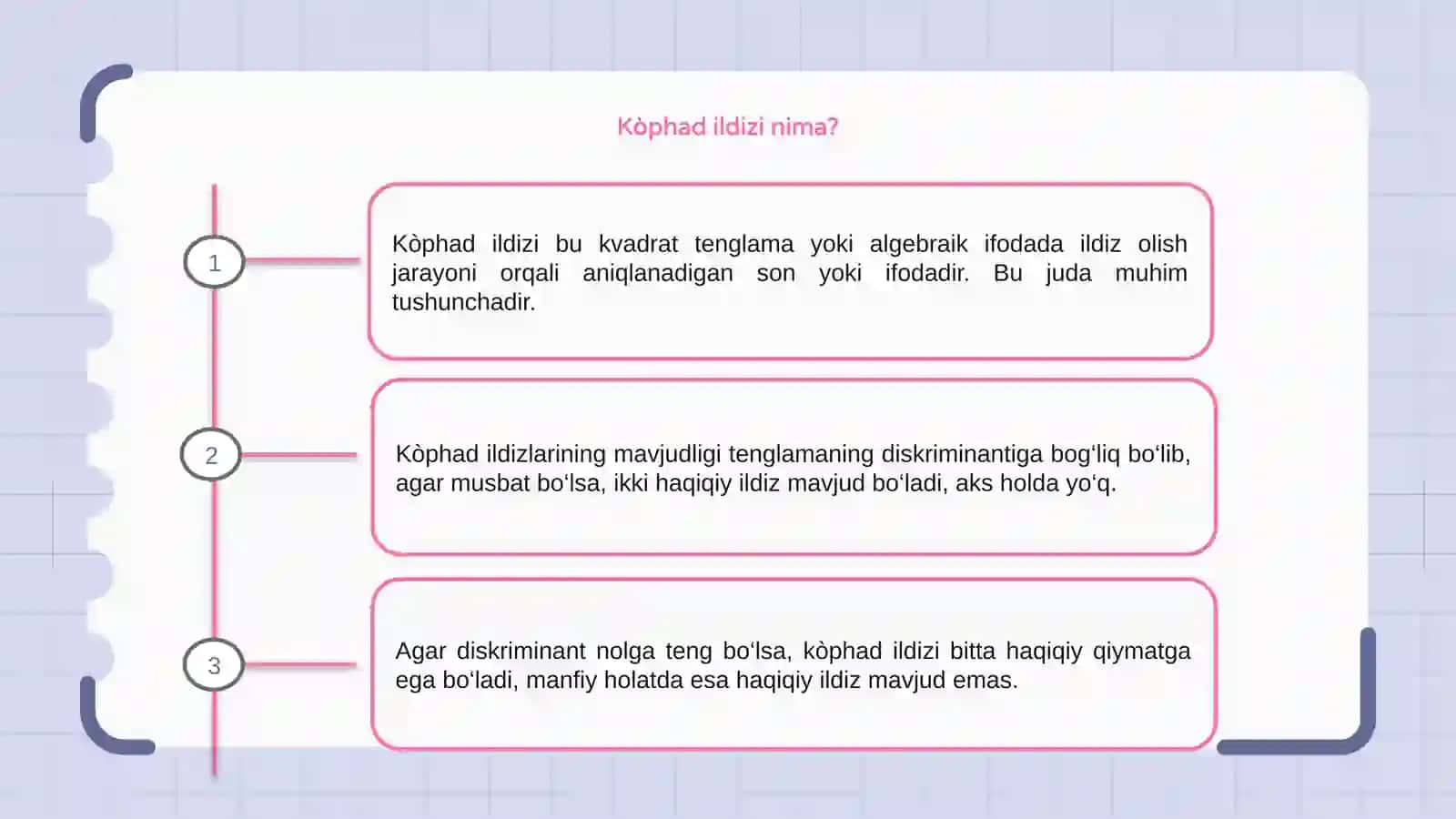 Kòphad ildizining mavjudligi 3