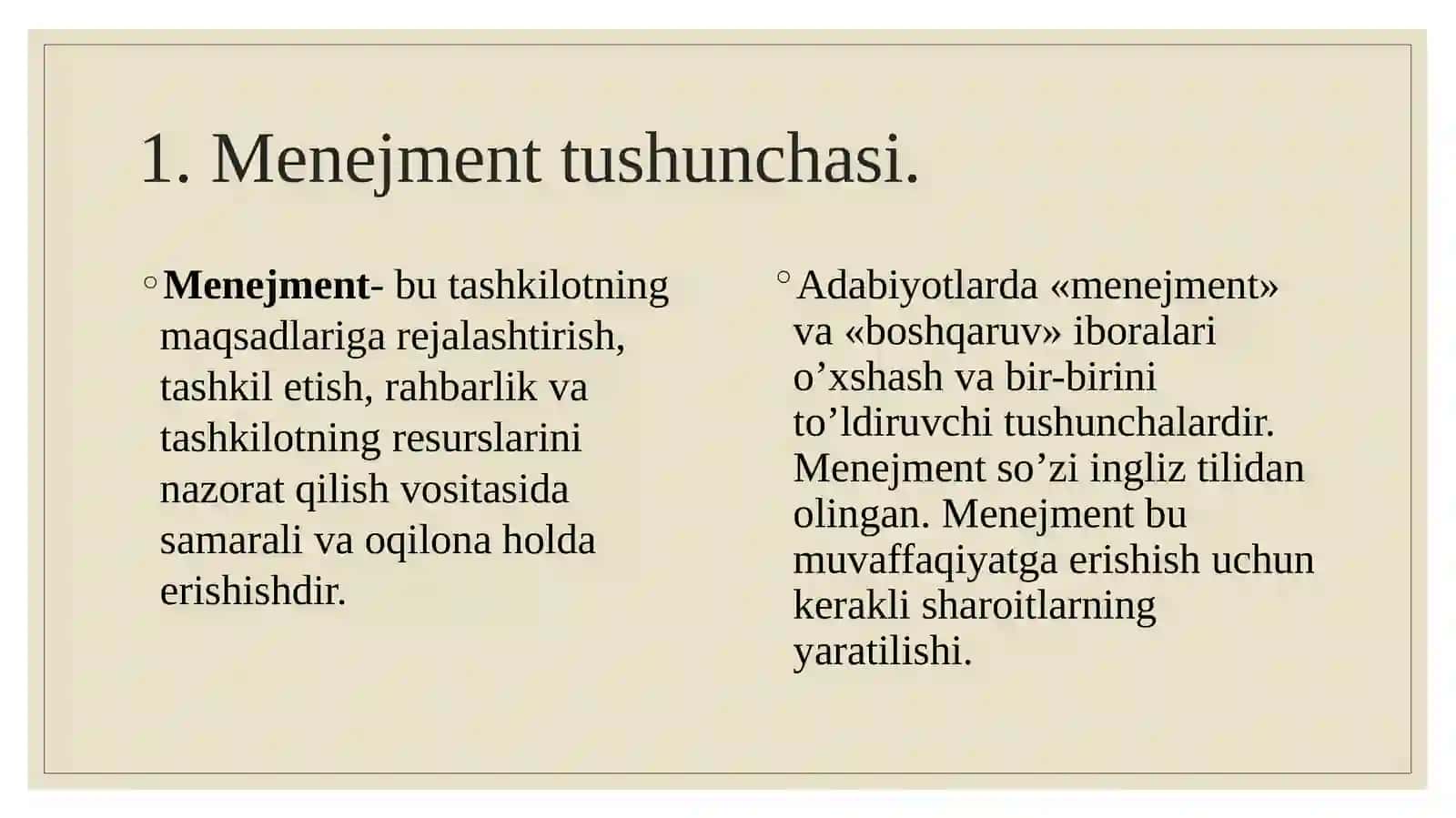 Menejment va Menejer tushunchasi mazmuni 3