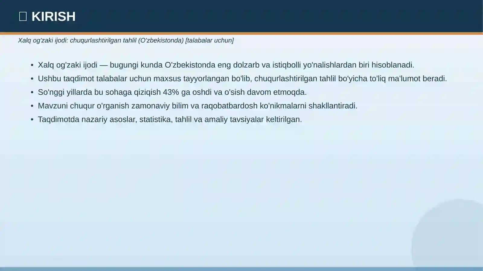 Xalq og'zaki ijodi: chuqurlashtirilgan tahlil (O'zbekistonda) 3