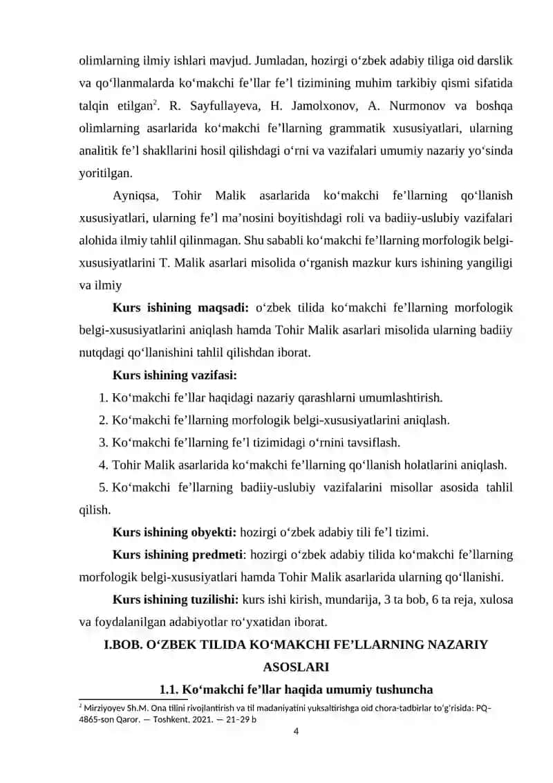 KO‘MAKCHI FE’LLARNING MORFOLOGIK BELGI-XUSUSIYATLARI (T. MALIK ASARLARI MISOLIDA) 3