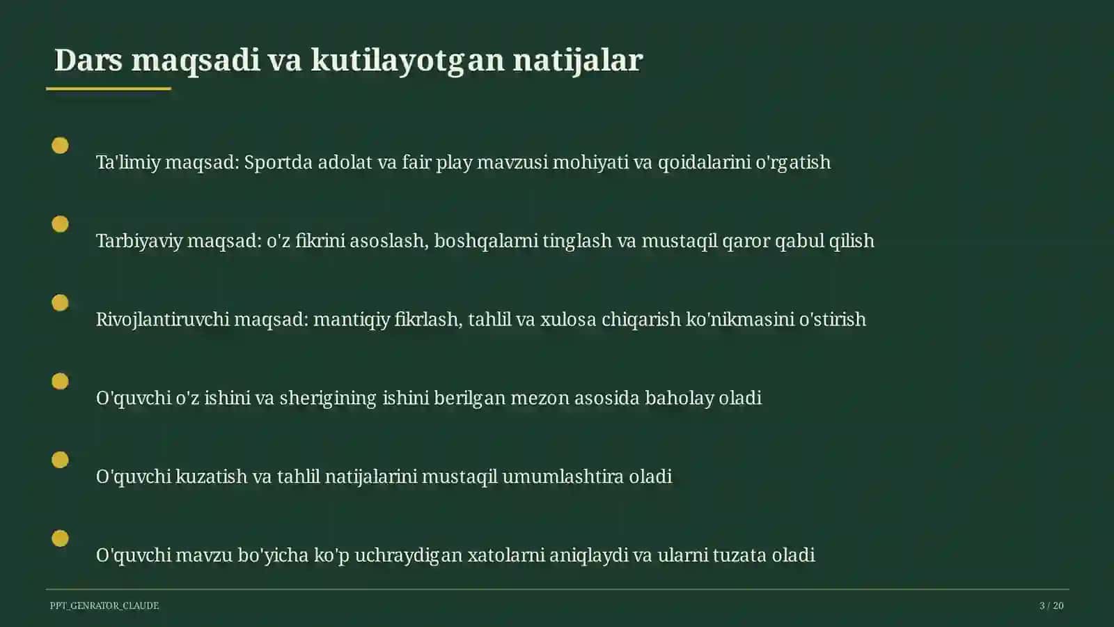 Sportda adolat va fair play (10-sinf) 3