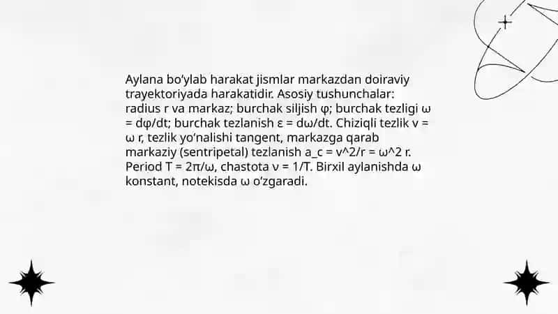 Aylana boʻylab harakat 3