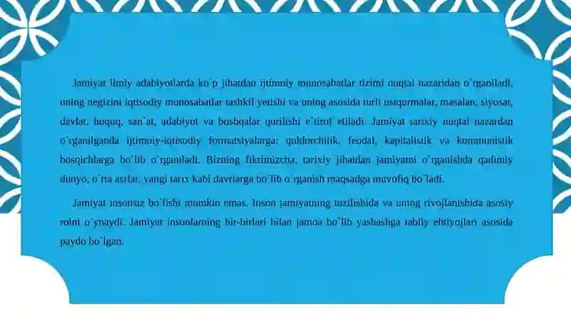 Davlat jamiyat mavjud bo'lishining bir shakli sifatida 3