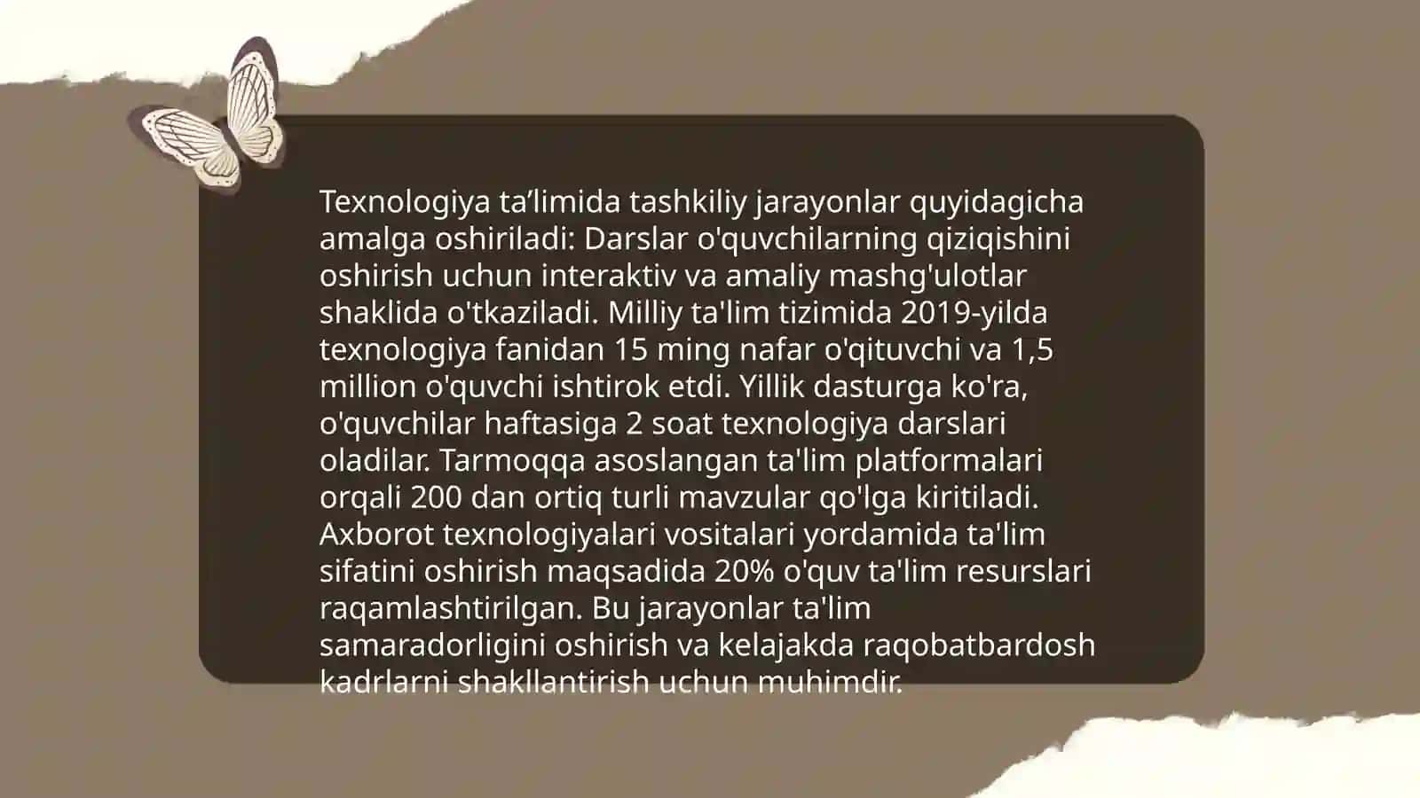 Texnologiya ta'limida (mehnat) sinfdan tashqari mashg’ulotlarni tashkil qilish maqsad va vazifalari 3