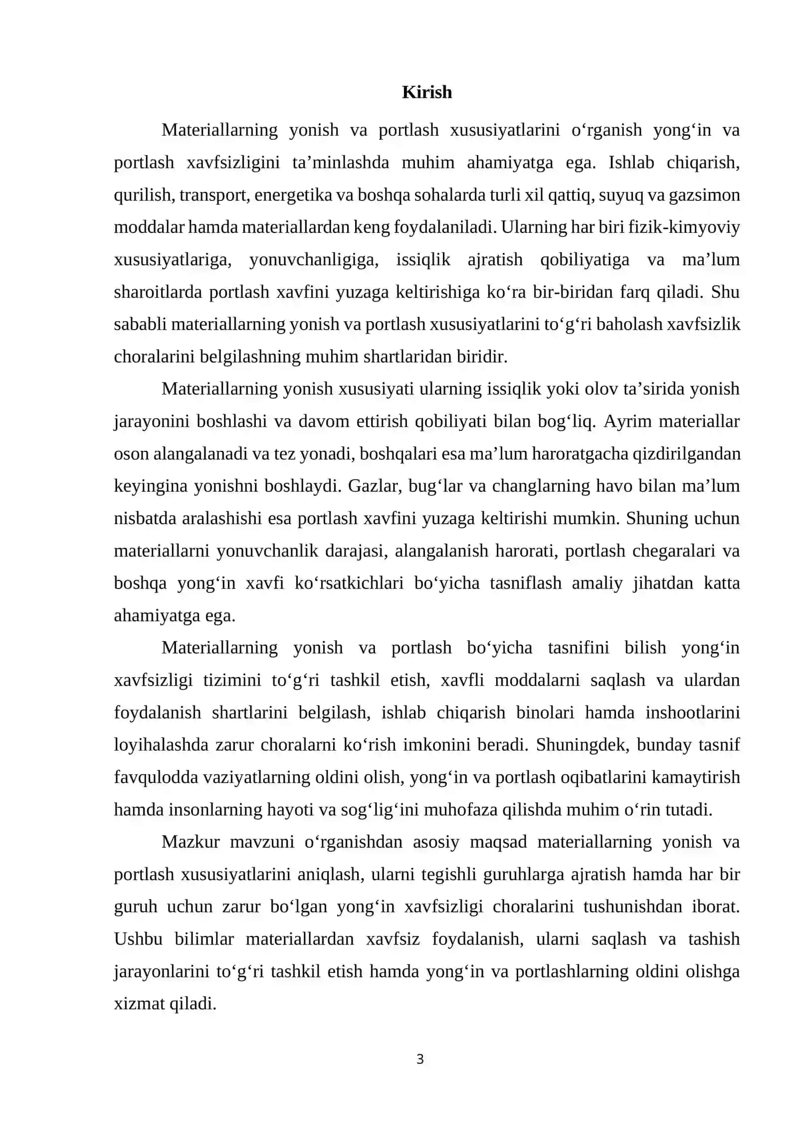 Materiallarning yonish va portlash bo’yicha tasnifi 3