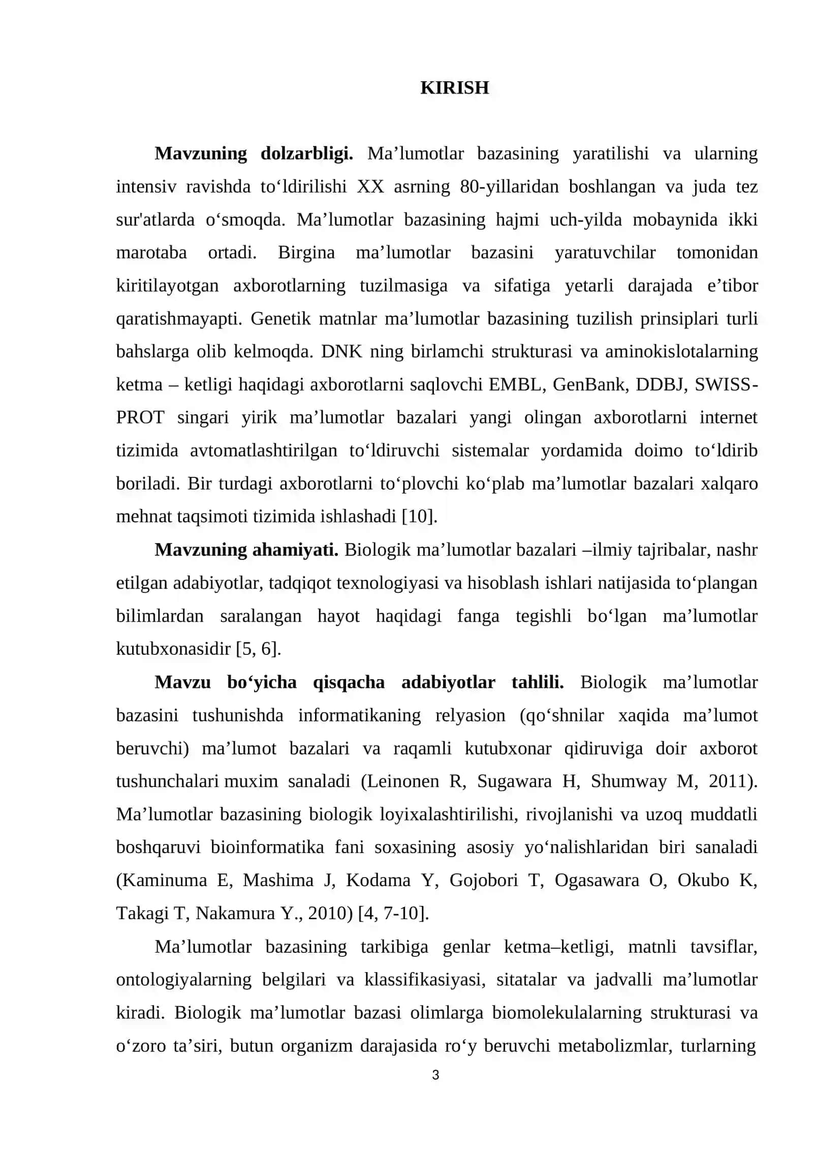 Biologik ketma –ketliklarni ma’lumot bazalari bo’yicha ko’plik taqqoslanish uchun dasturlar 3