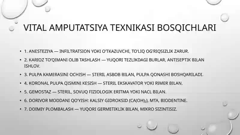 Pulpitlarni vital amputatsiya usuli bilan davolashda yuzaga keluvchi xato va asoratlar 3