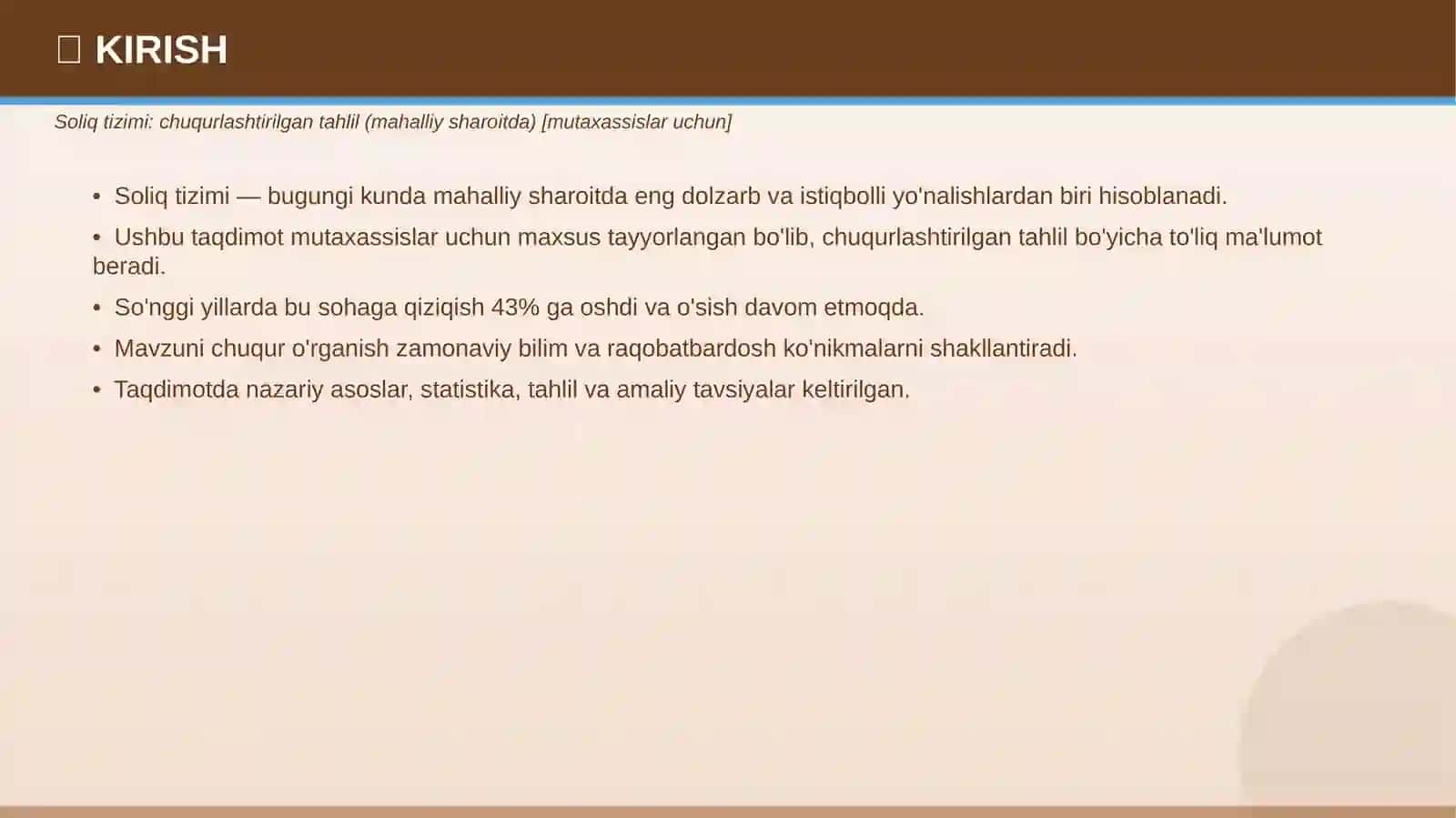SOLIQ TIZIMI Chuqurlashtirilgan tahlil 3
