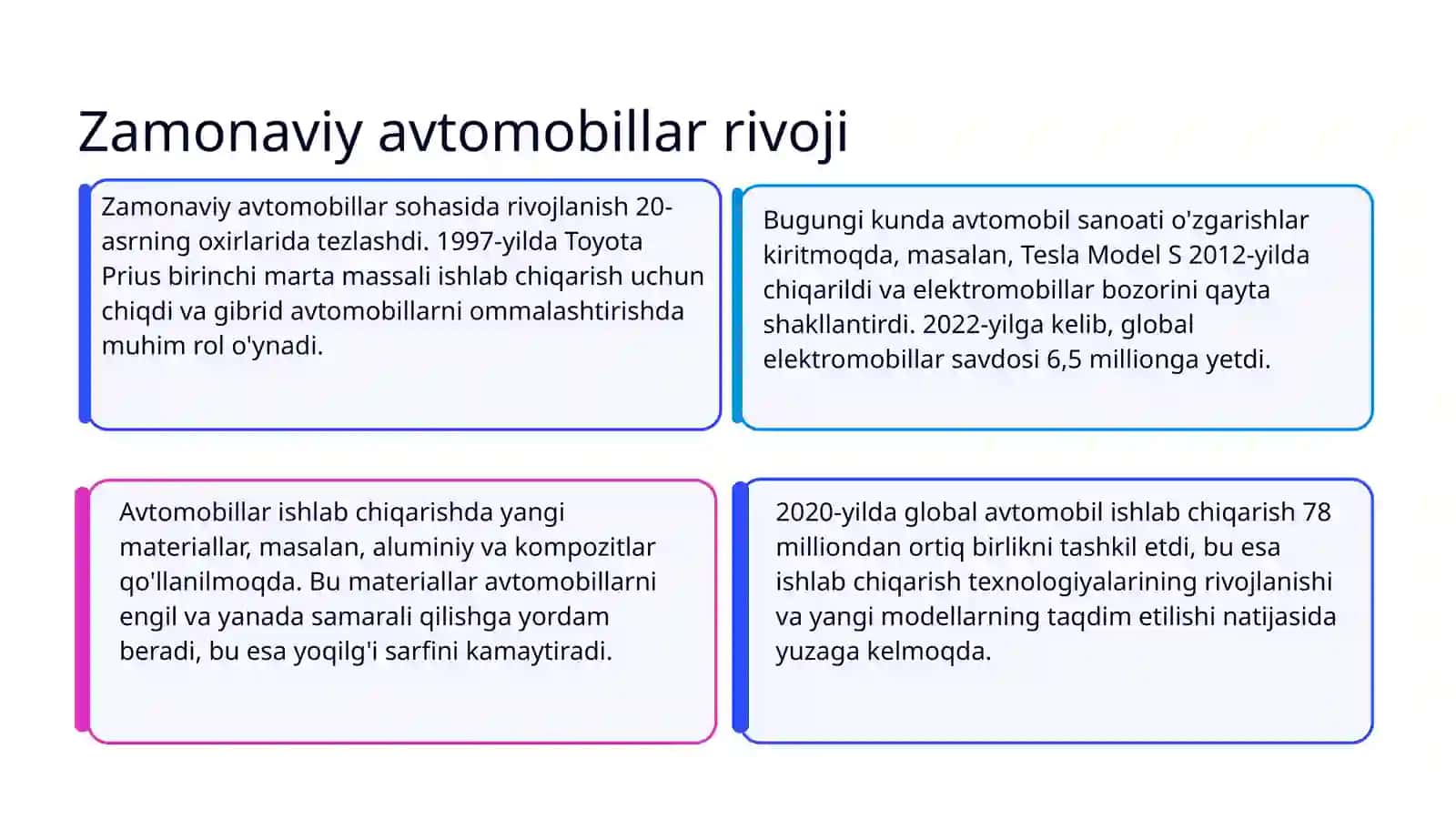 Zamonaviy avtomobillar 3