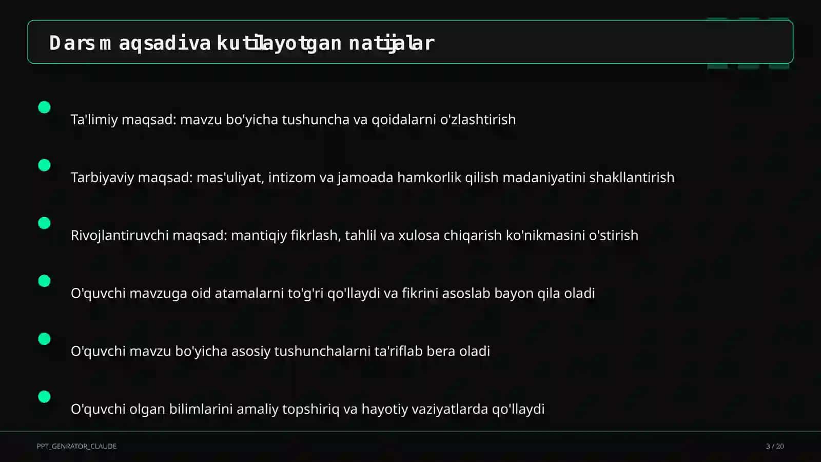 Saf mashqlari va tartib qoidalari (1-sinf) 3