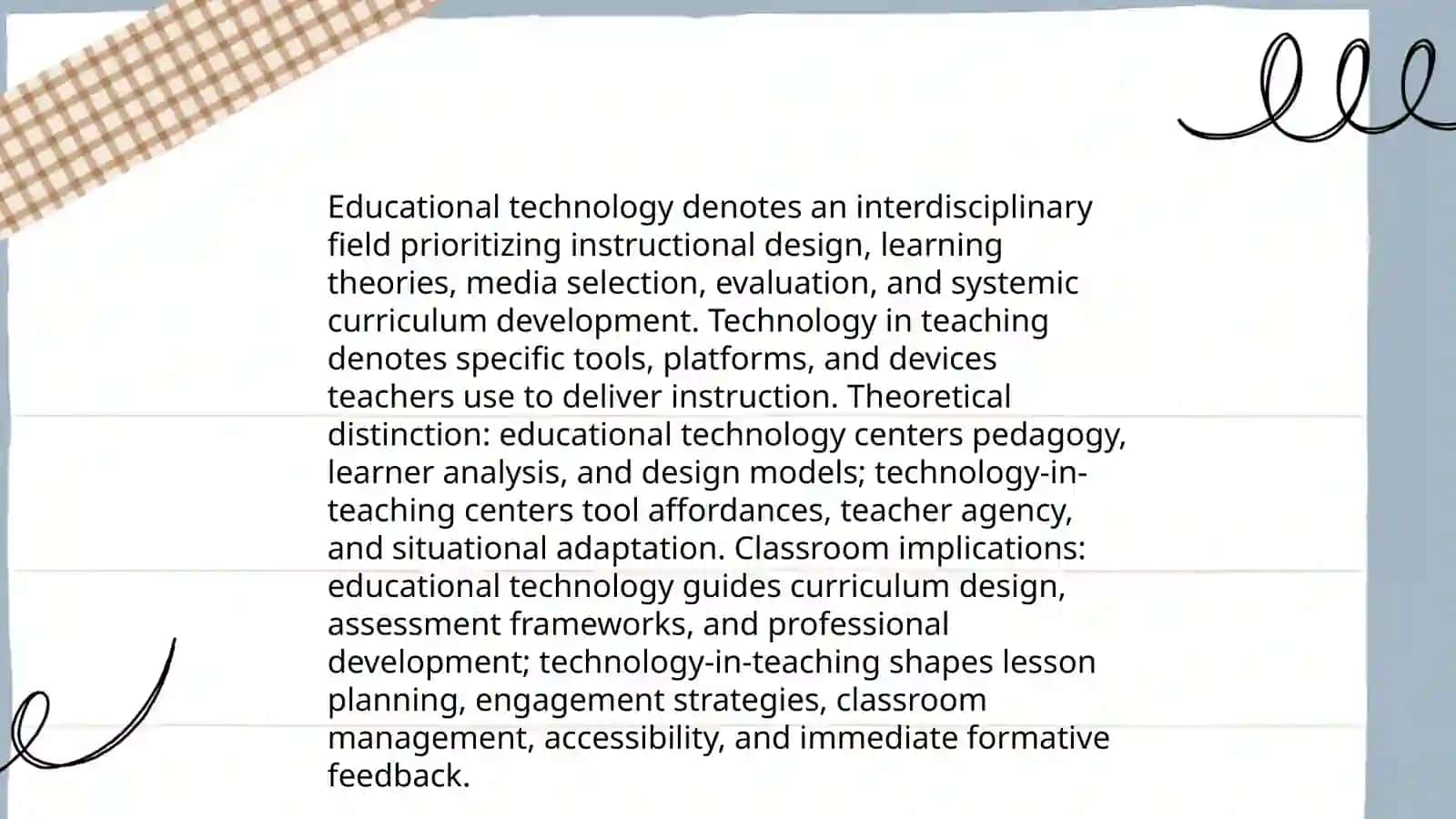 Educational Technology vs "Technology of Teaching": Theoretical Distinctions and Classroom Implications 3