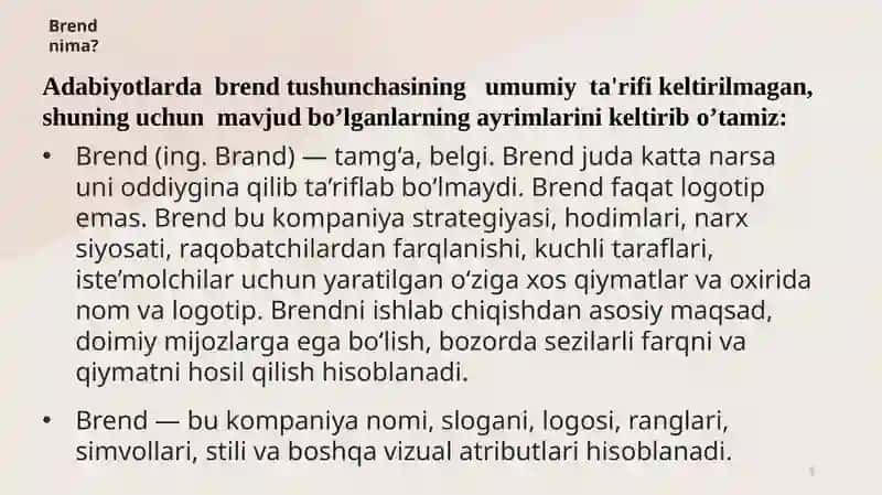Brend haqida tushuncha va tasniflanishi 3