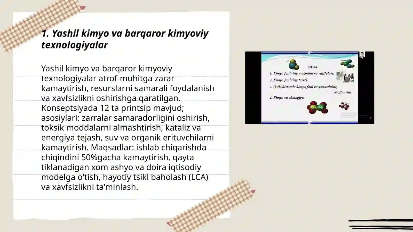 Yashil kimyo va barqaror kimyoviy texnologiyalar 3