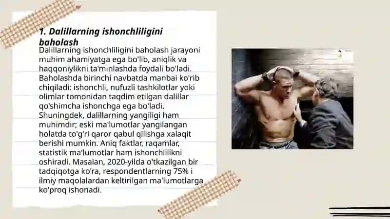 Dalillarni tanqidiy baxolash va umumlashtirish uslubi 3