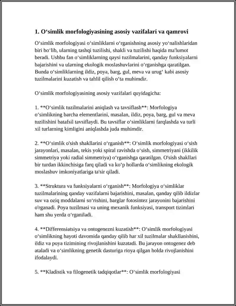 O'SIMLIKLAR MORFOLOGIYASINING VAZIFALARI VA QONUNIYATLARI 3