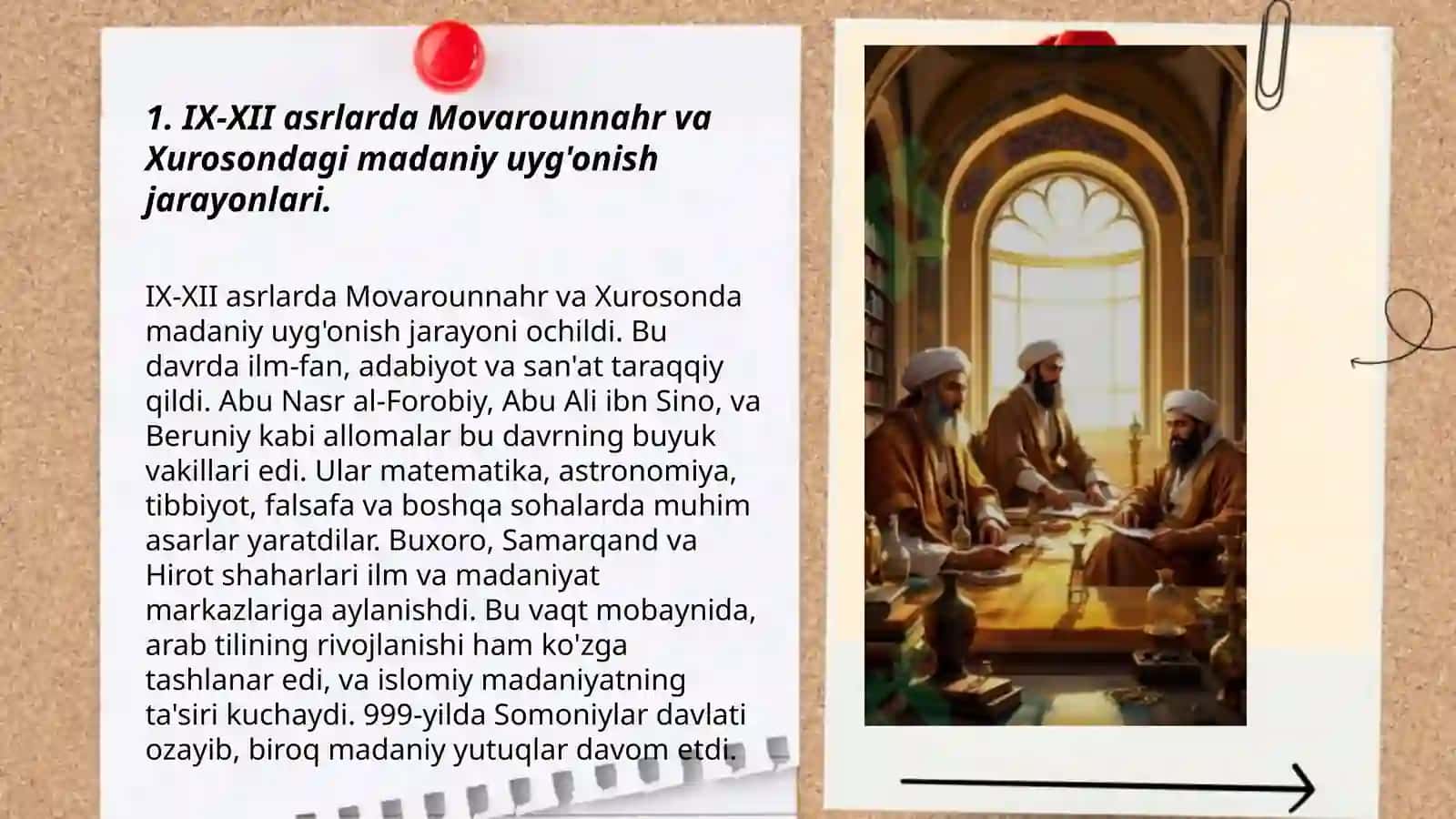 IX-XII asrlarda Movarounnahr va Xurosondagi madaniy uyg'onish 3