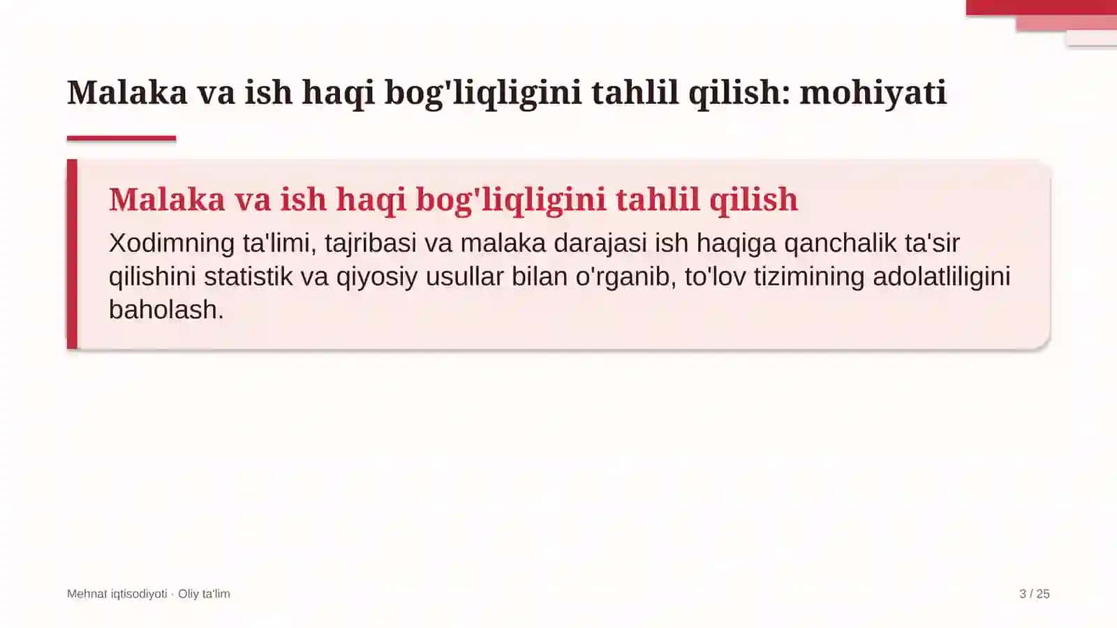 Xususiy universitetlarda malaka va ish haqi o'rtasidagi bog'liqlikni tahlil qilish 3
