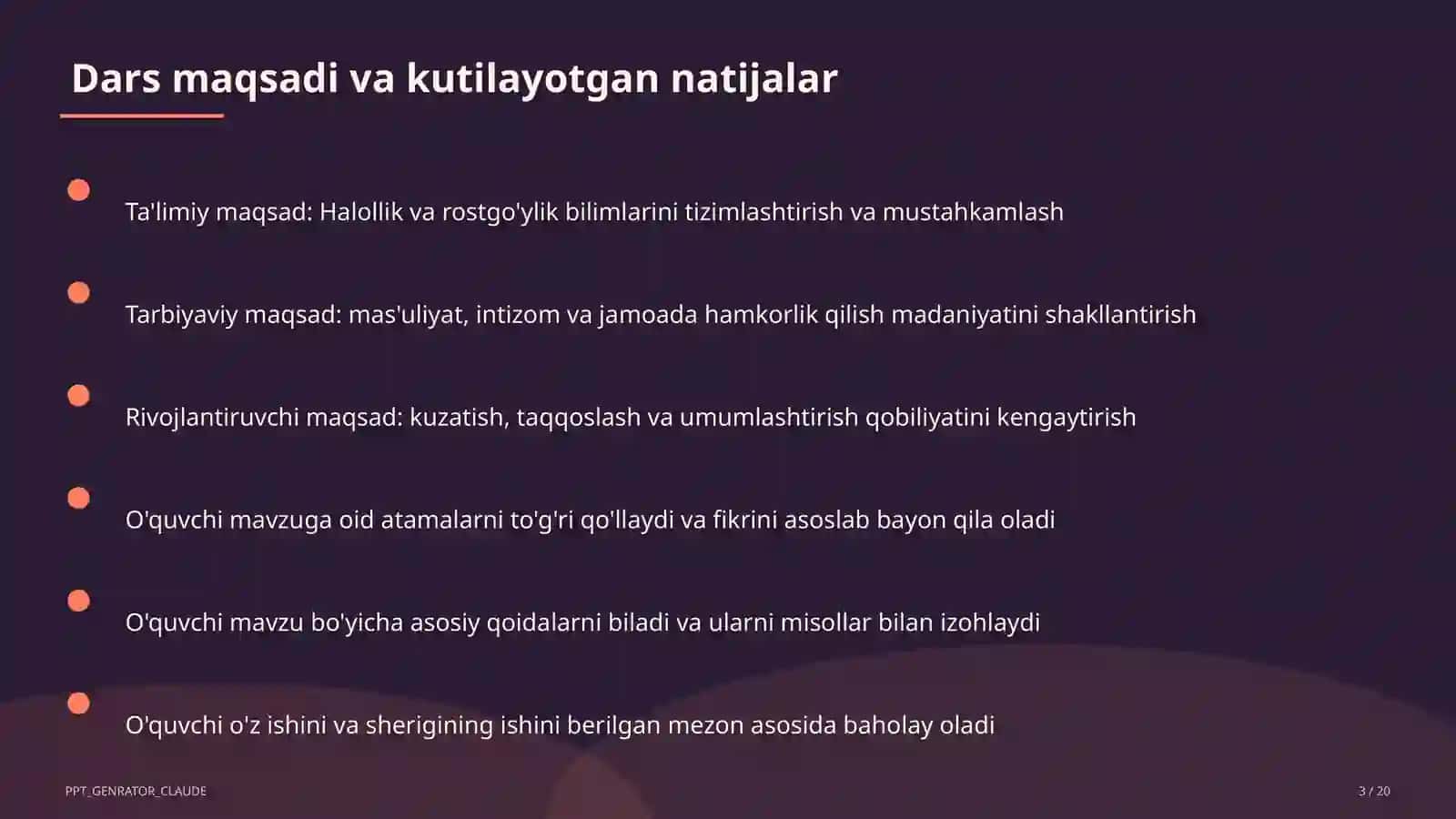 Halollik va rostgo'ylik (2-sinf) 3
