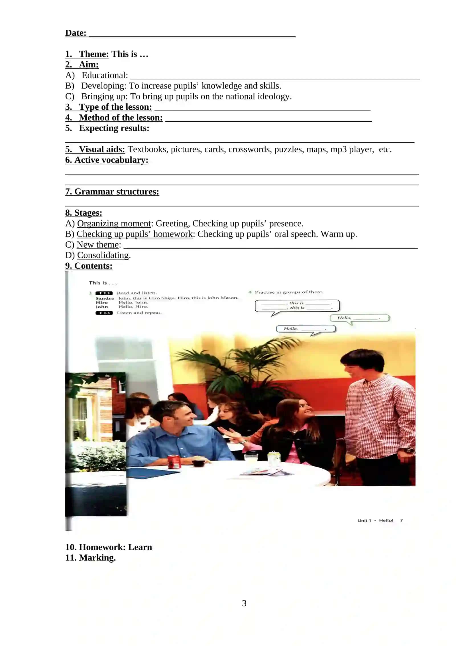 Unit 1 Lesson Plan 3