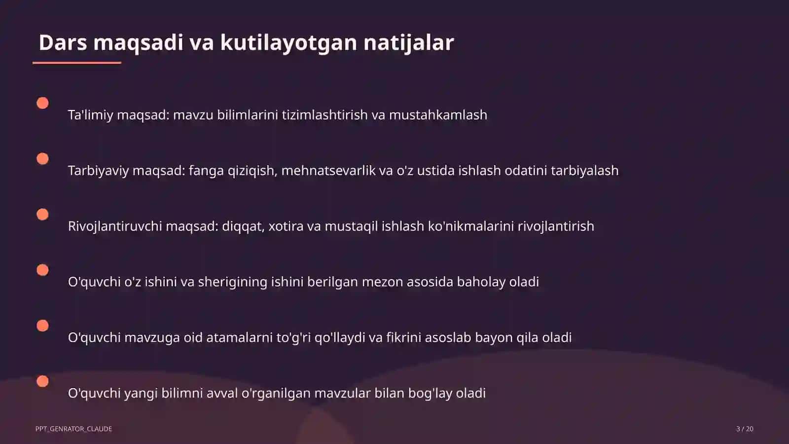 Dolzarb mavzular — maktab va o'qituvchilar (2026) — o'quvchilar uchun 3