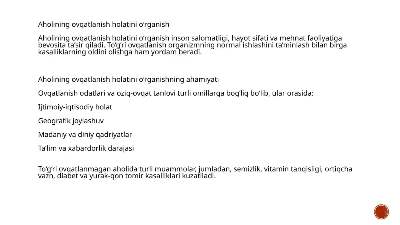 Uyishgan jamolarda ovqatlanish ratsioni 3