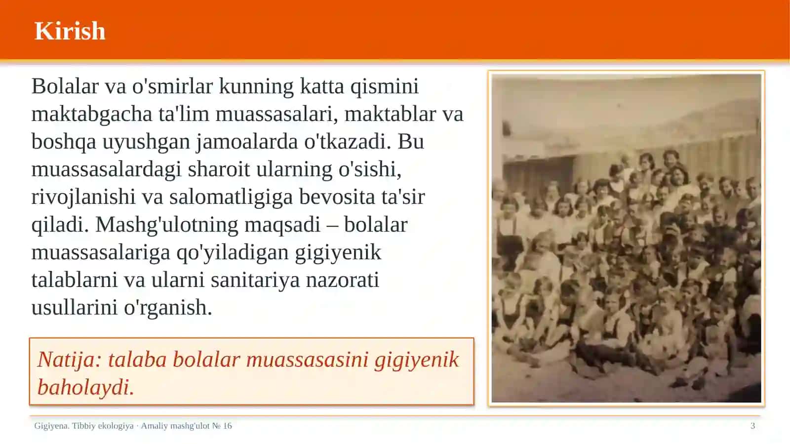 Bolalar uyushgan jamoalari gigiyenasi 3