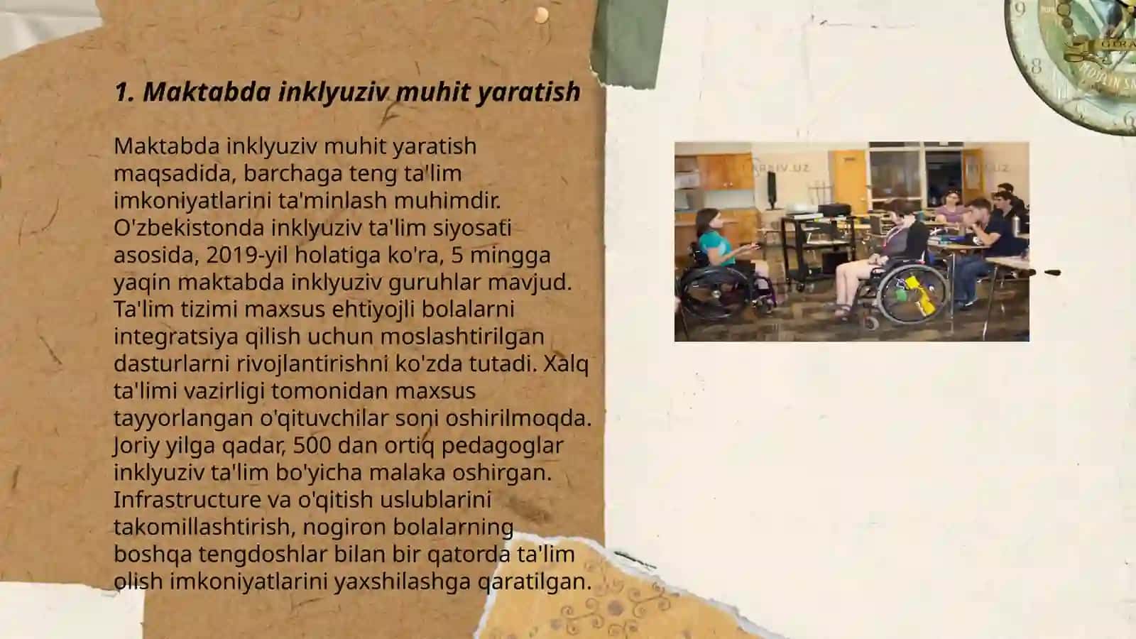 Alohida yordamga muhtoj bolalarni inklyuzivyasi uchun tashqi sharoitlar 3