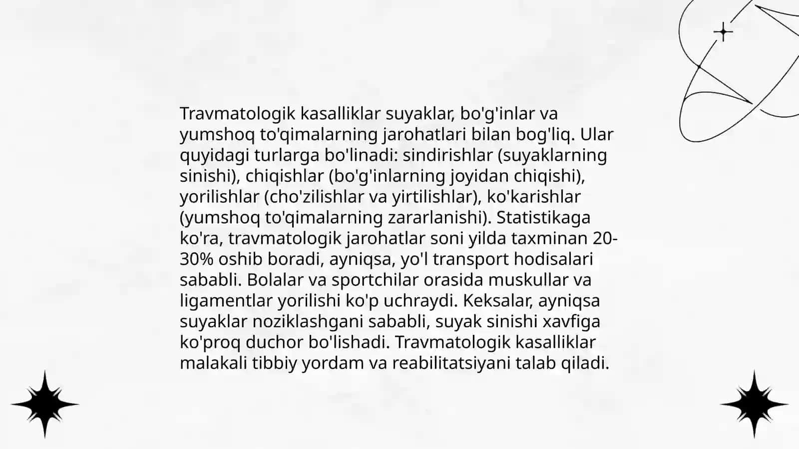 Travmatologik kasalliklari haqida tushuncha 3