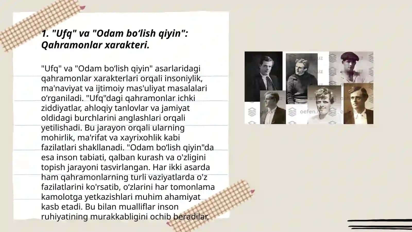 Ufq va Odab boʻlish qiyin romani qiyosiy tahlil 3