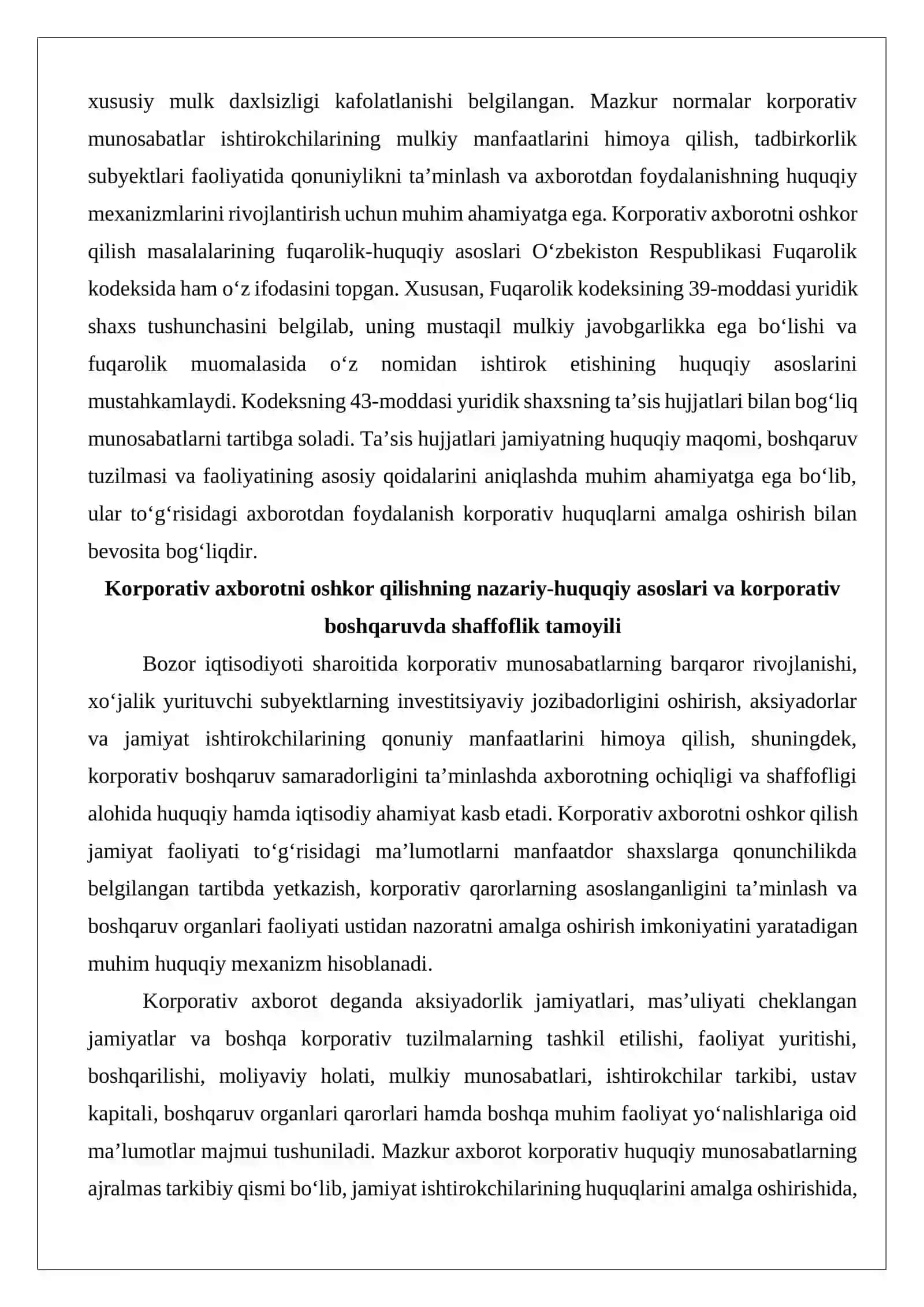 Korporativ axborotni oshkor qilish va ishtirokchilarga taqdim etish shaffoflik, hisobdorlik va axborot olish huquqi..docx 3
