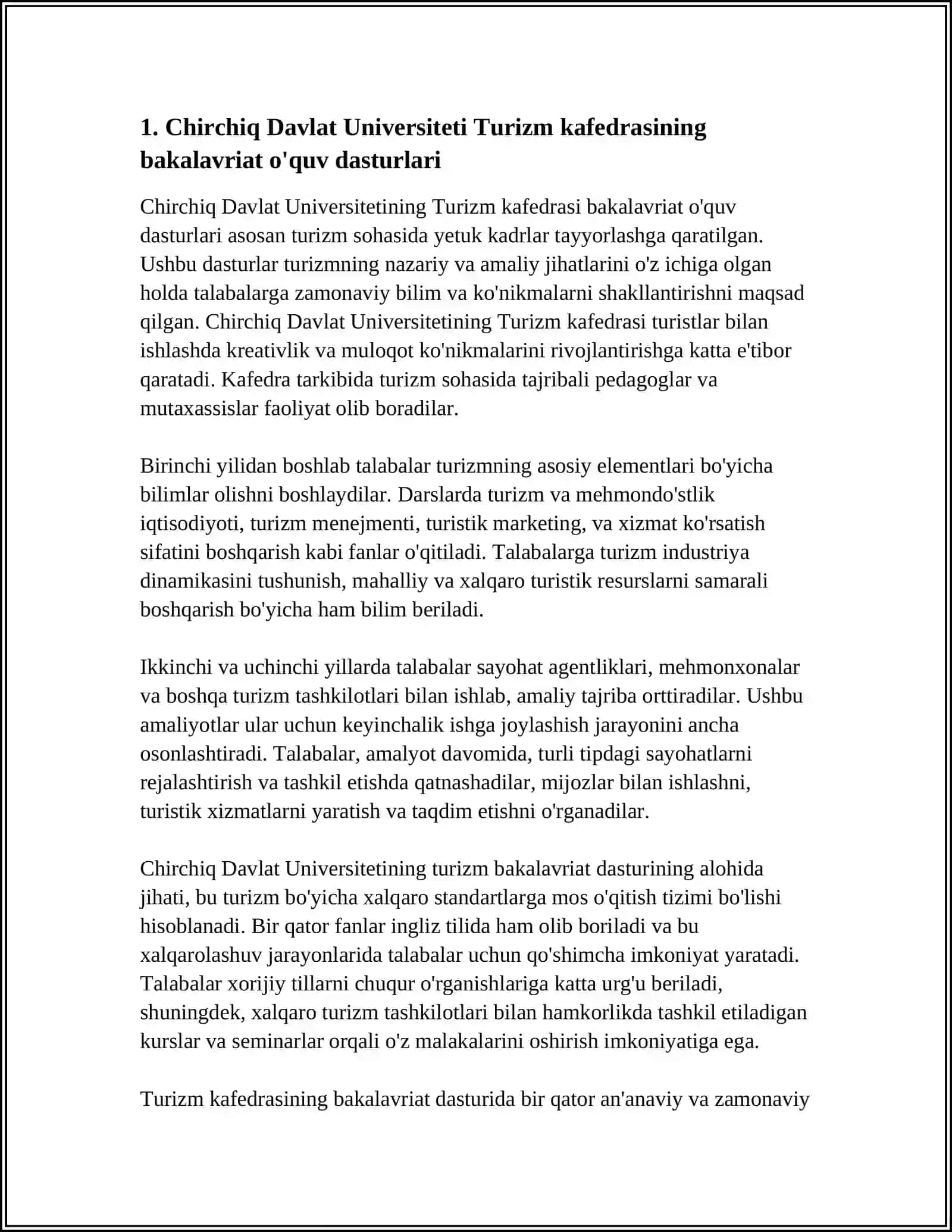 CHIRCHIQ DAVLAT UNIVERSITETI TURIZM KAFEDRASI 3